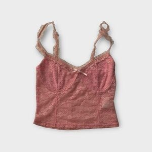 Baby Pink Laced Cami/Tank Top